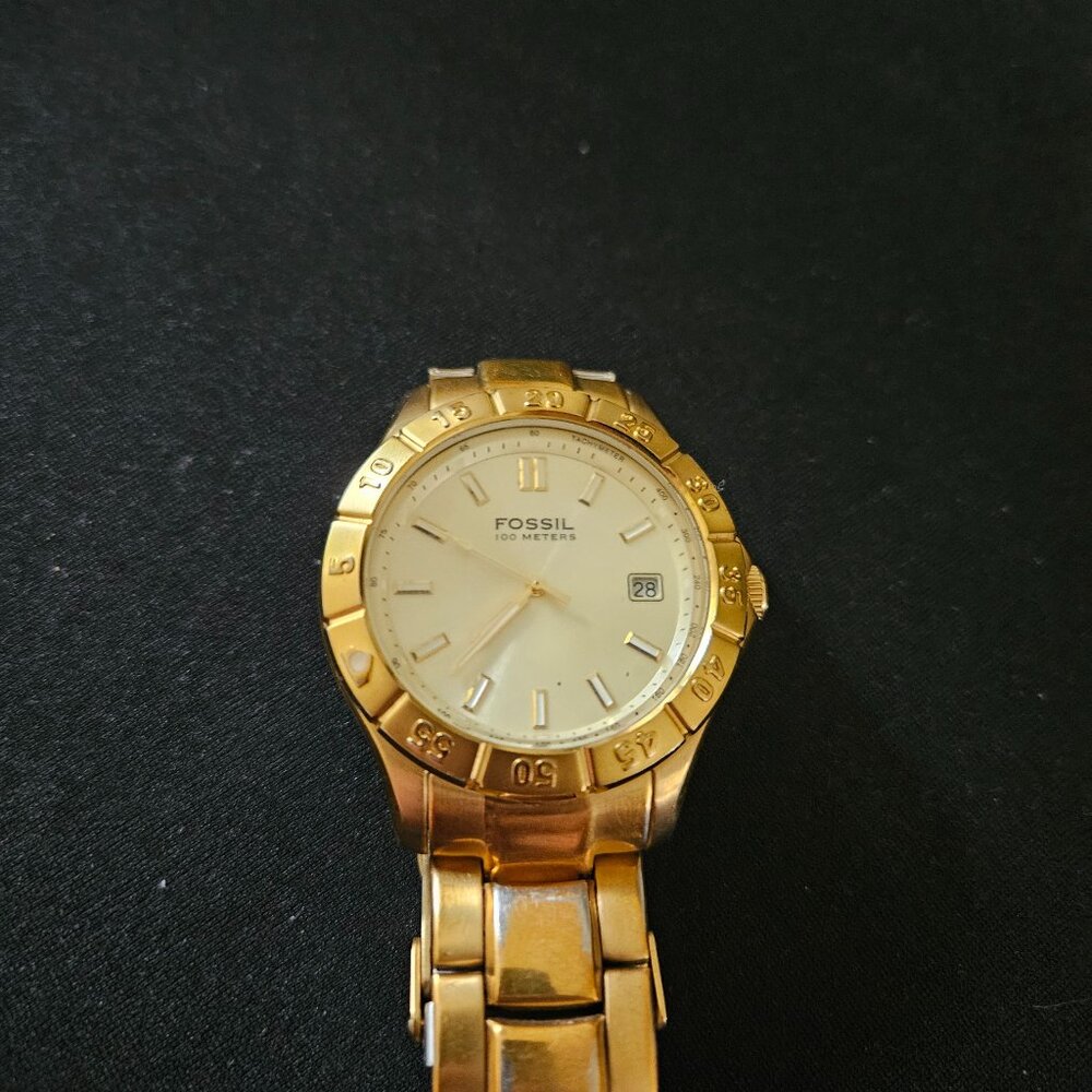 Gold Fossil Watch